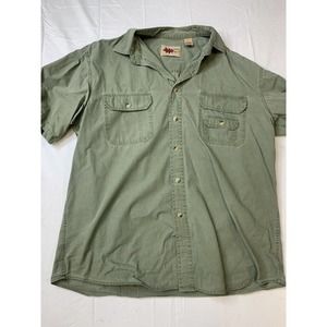 Field N' Forest Button Down Mens Large Green Short Sleeve Short Outdoors